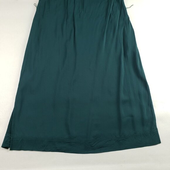 Boden Long Sleeve Maxi Dress Womens 12 R Green Collared Pullover Pocket *No Tie* - Picture 11 of 16